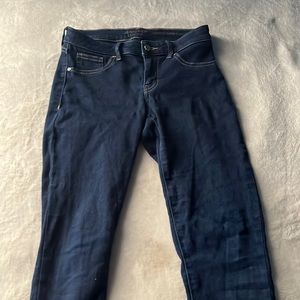Dark wash cropped skinny jeans